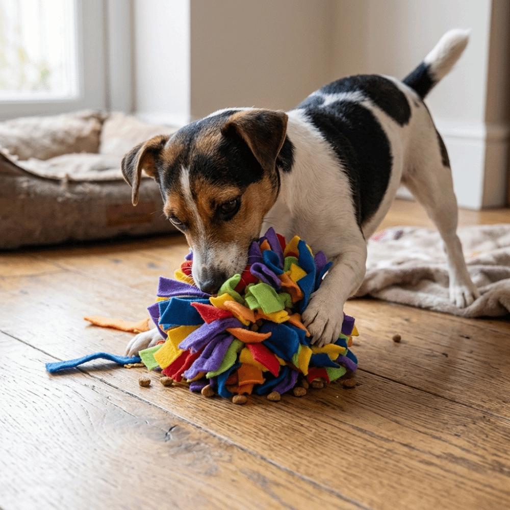 Round Shape Food Hiding Toy Rainbow Color Pet Chew Ball Washable Dog Enrichment Toy Brain Training