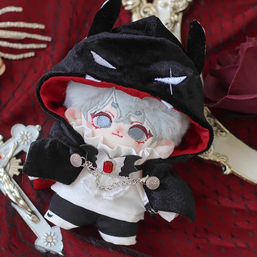 Niannyyhouse Plush Toy with Devil and Accessories 10cm/20cm Clothes, Shawl, Tie, Shirt, Pants, Belt, Suit, (Black, 10cm)