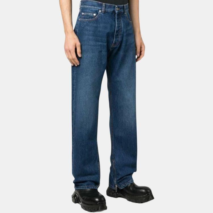 OFF WHITE Logo Patch Straight Leg Jeans OMYA177F23DEN0024400
