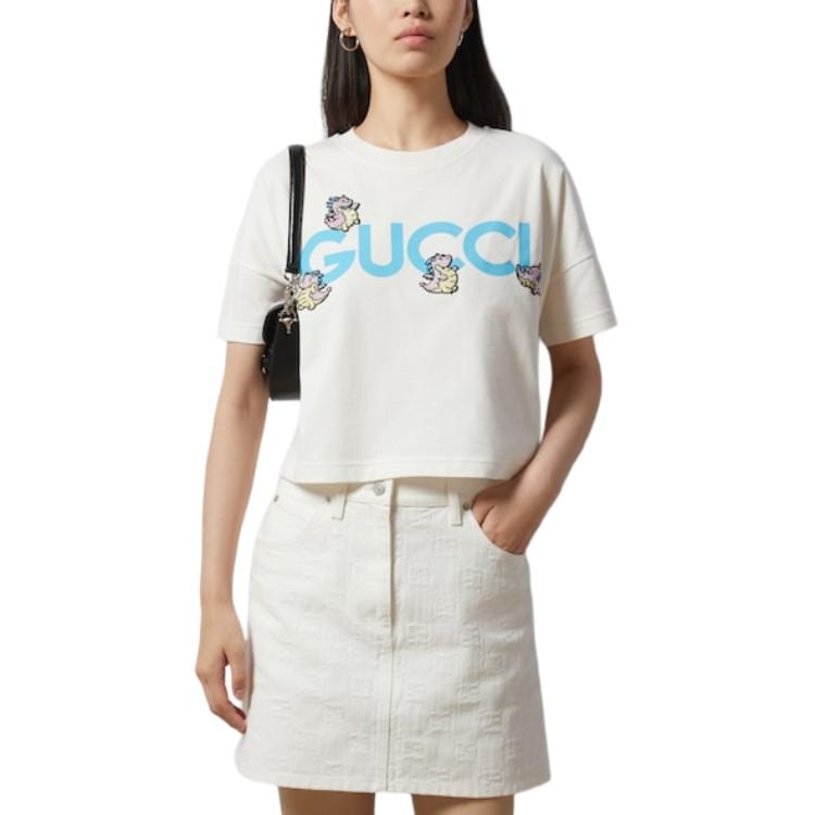 GUCCI SS24 Drop Shoulder Sleeve T Shirt Women's 779016-XJGED-5358