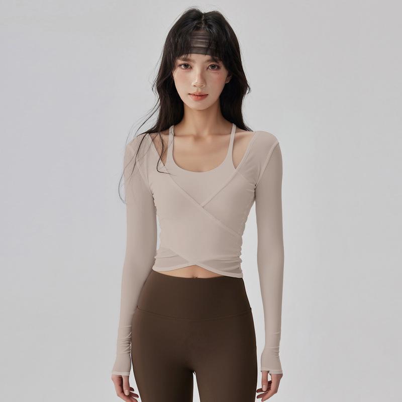 Женский двухсекционный комплект с длинным рукавом для спортзала и йоги, быстросохнущий Extra Large