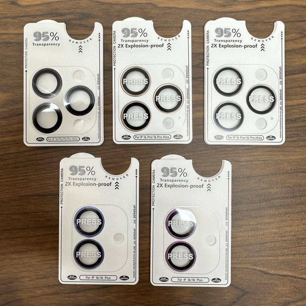 2-3Pcs 8K HD Metal Ring Camera Lens Protectors Glass For IPhone 17 16 15 14 Pro Max Lens Protective Films 4