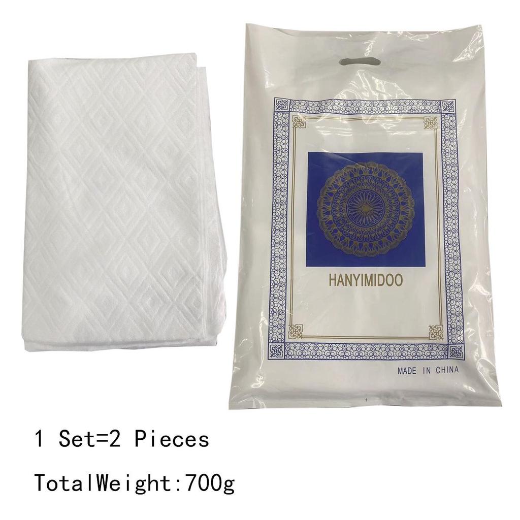Mecca Ihram Hajj Men's Garment: Middle Eastern Solid Color Two-Piece Set