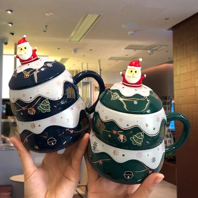 Christmas Mug Personality Creativity Christmas Tree Shape Mug Ceramic Cup Water Cup Christmas Gift