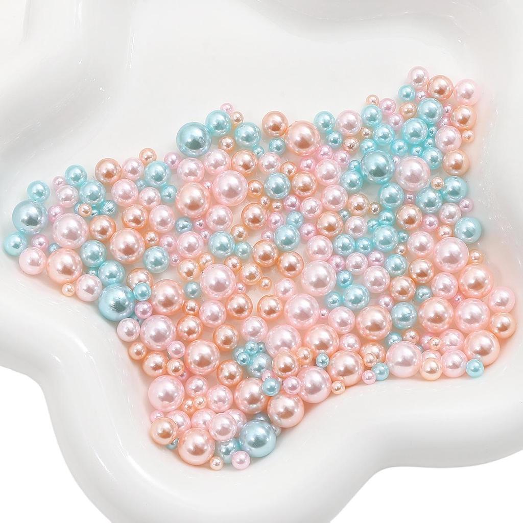 ABS Non-Porous Pearl-Plated Colored Round Beads for DIY Crafts and Fashion Accessories