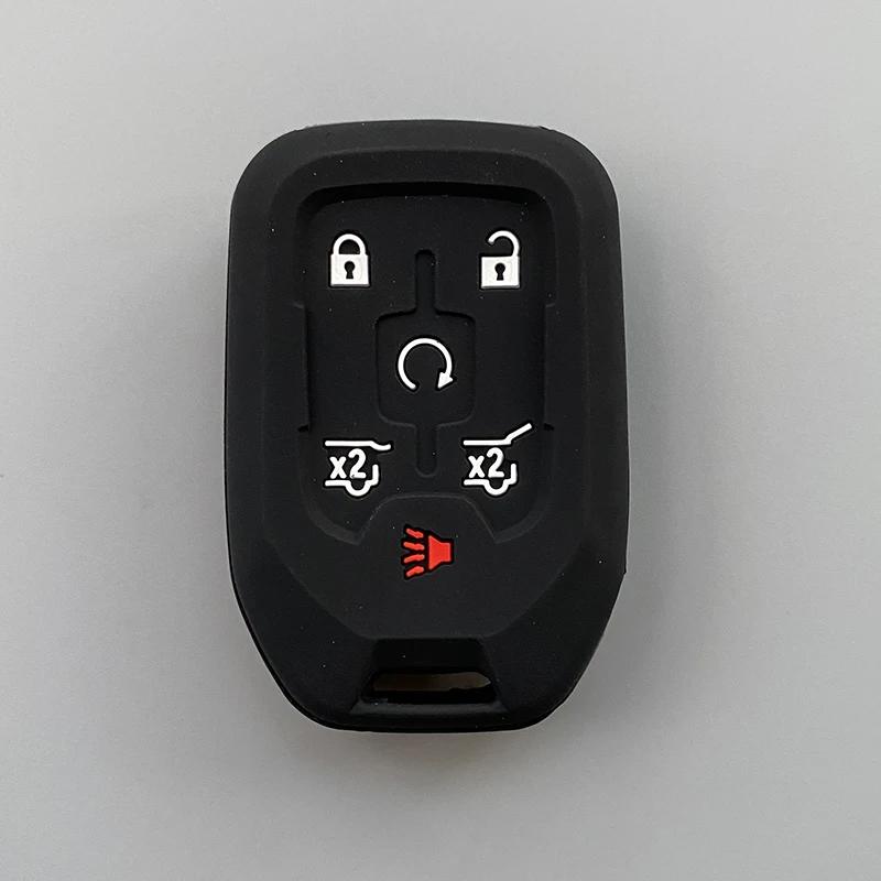 Silicone Car Key Cover Case Fob For Chevrolet Suburban Silverado GMC Terrain Yukon Tahoe Sierra Smart Auto Accessories Key Ring