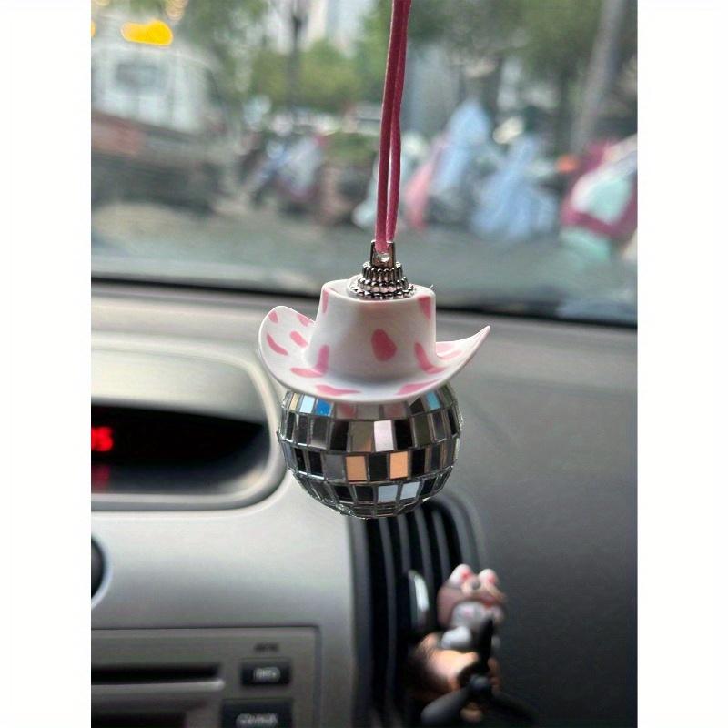 1pc Creative Disco Ball Car Rearview Mirror Hanging Decoration