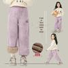 Girls' Thermal Fleece-Lined Winter Sweatpants and Sweater Set