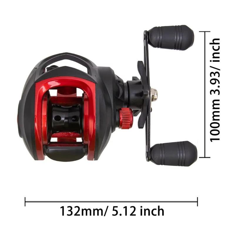 New Upgraded Bait Fishing Reel BR Series 7.2:1 Gear Ratio 18+1BB Bearing 18LB Max Drag Shallow Spool Bait Fishing Reel for Freshwater and Saltwater