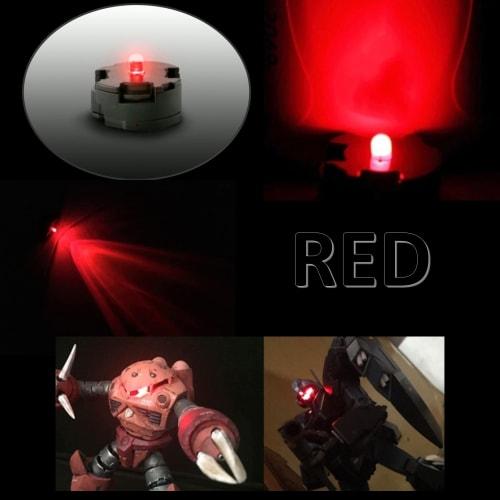 Leiasnow Gundam LED Units, 2 Red and 2 Blue, for RG, RG Zaku II, RG GM, and Haro models (2 Red and 2 Blue)