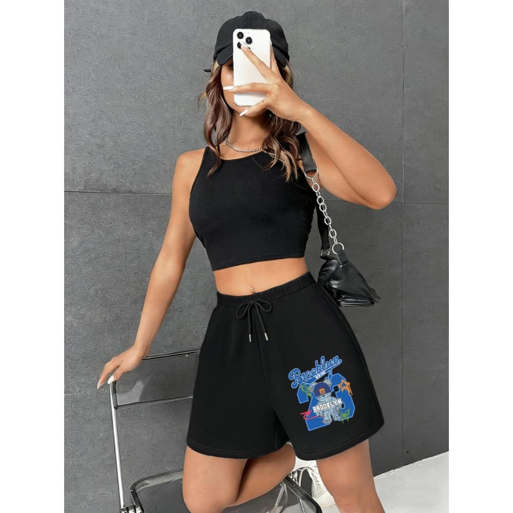

Pant Brooklyn Bear Number 23 Jersey Print Women S Gym Shorts Loose Elasticity Pants Summer Drawstring Clothing Pant S