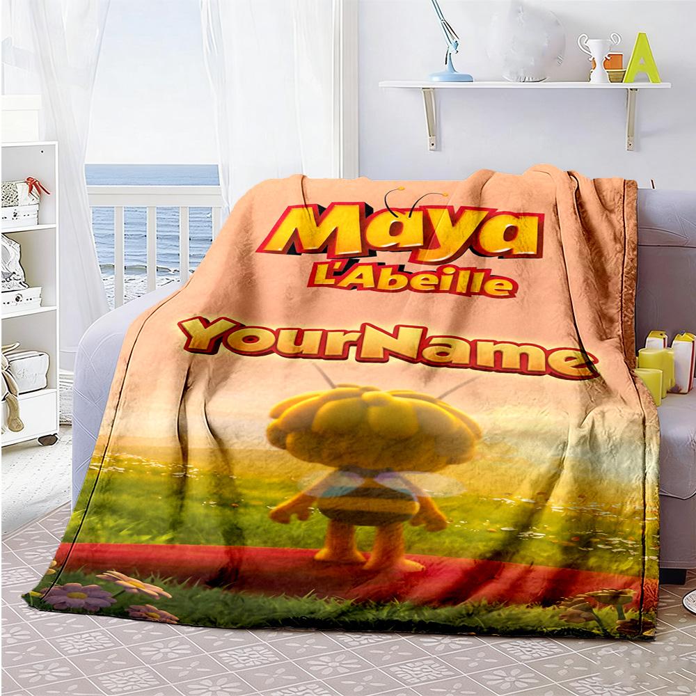 Biene Maja Personalisierbare Decke Gemütliche Personalisierbare Decke Weich Warm Gemütlich Großartig für Heimdekoration Bettwäsche Picknicks Wohnzimmer für Alle Anlässe