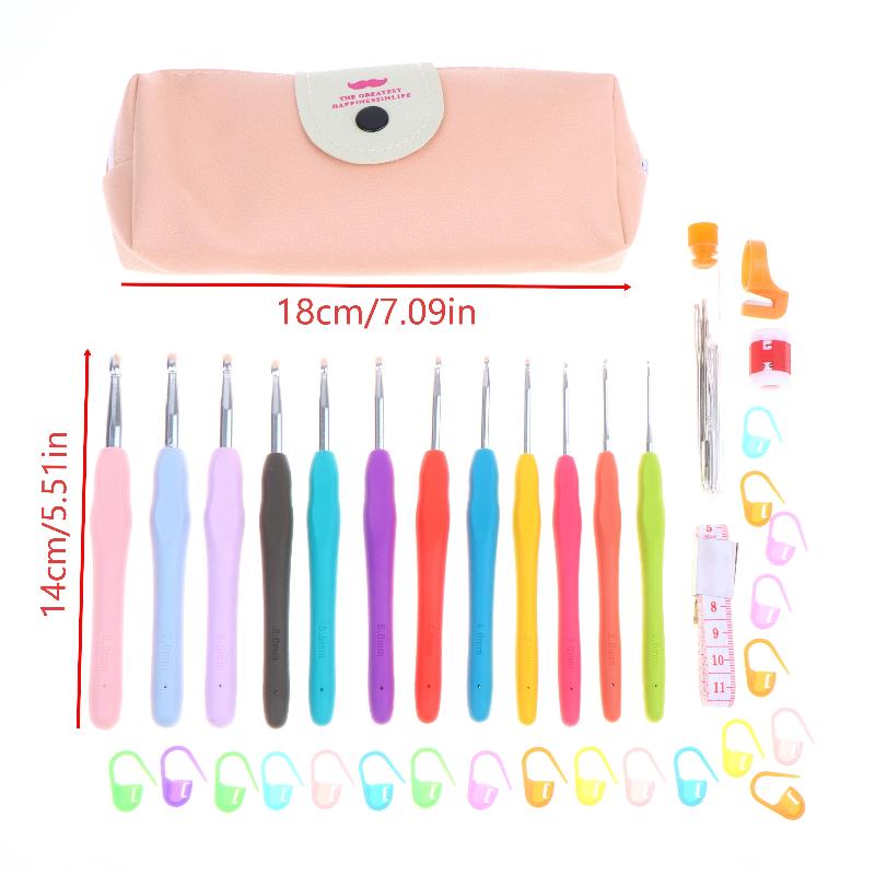 Portable Crochet Hook Set Multicolor Knitting Needles With Storage Bag Weaving Tool Kit For DIY Knitting Sewing Craft Projects