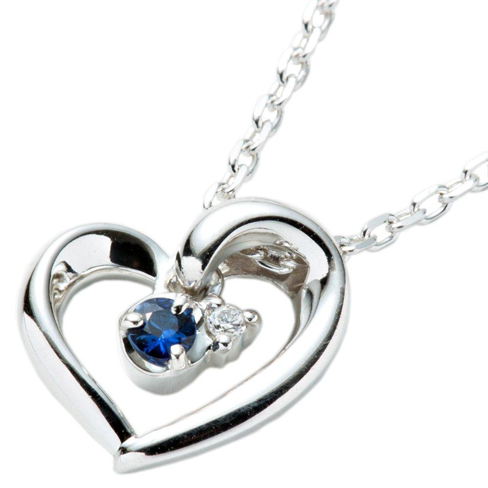 

Wrapped Yondo Sea Necklace Pendant Open Heart Birthstone September Birthstone 4c Sapphire 111614121815 [Set item] 4℃ Women s