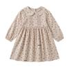 French Floral Doll Collar Long Sleeve Dress: Autumn 2026 Lace-Pleated Princess Style for Girls