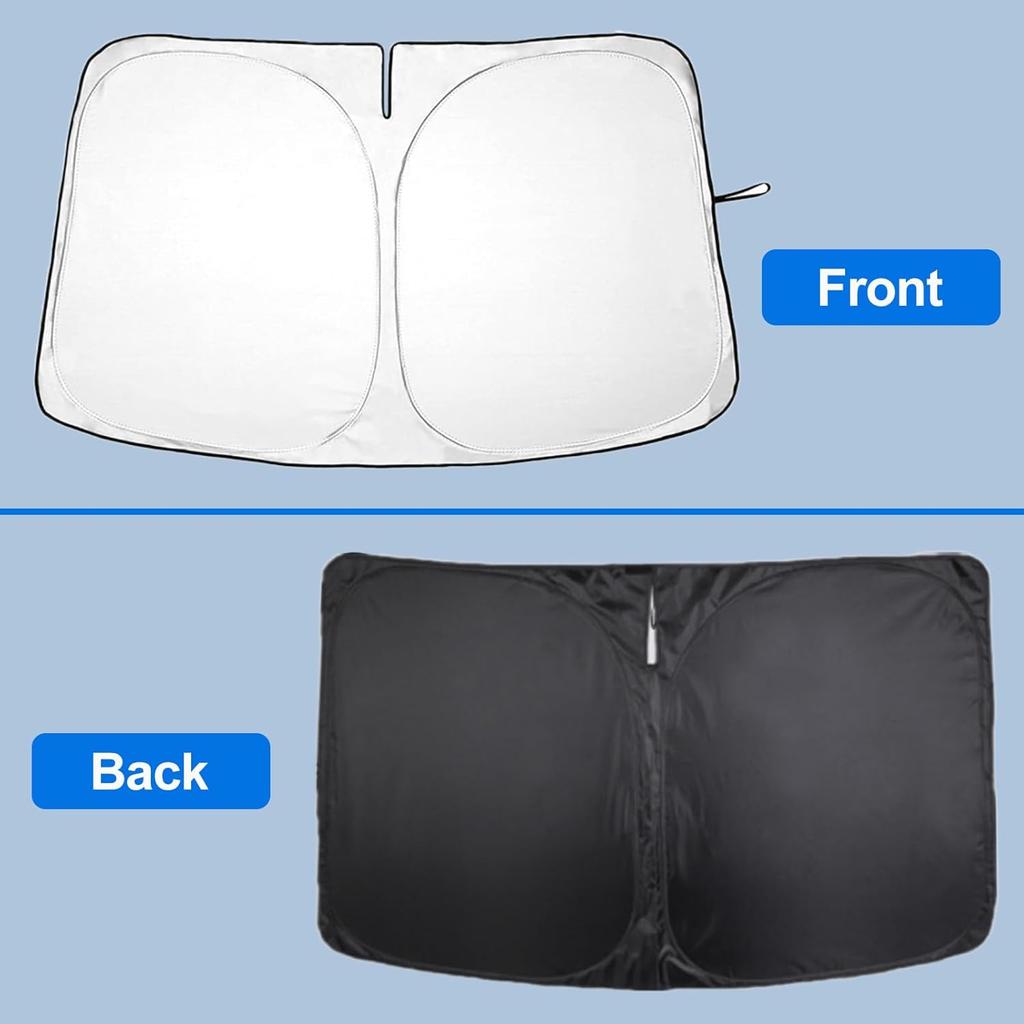 2026 Windshield Sun Shade For Tesla Model Y & Model 3 Lightweight Easy Foldable Car Windshield Sunshade - Sunlight And Dashboard Protection