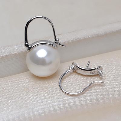 DIY S925 Silver Earrings with 12mm Pearl Holder Dong Qing 3842
