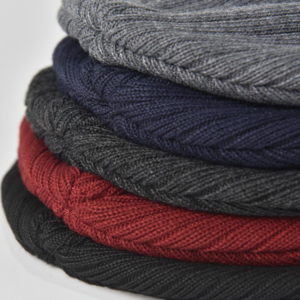 Men's Winter Thermal Knit Hat Thickened Recycled Material Outdoor Cycling Beanie Trendy Woolen Hat