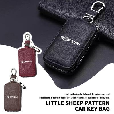 Leather Key Bag Universal Keyring Case Car Keychain Wallet For MINI Countryman Clubman Cooper One JCW R56 R50 R53 R58