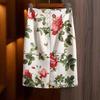 Jupe Midi Imprimé Floral pour Femme Taille Haute Fente Jupe Crayon Décontractée