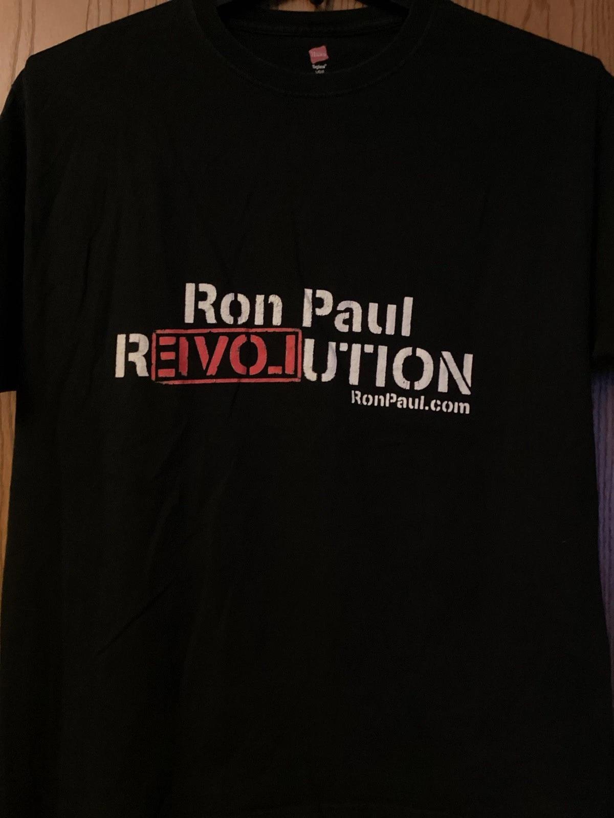 Ron Paul - “Revolution” - Ron Paul .com - Black Shirt - L - Hanes XL