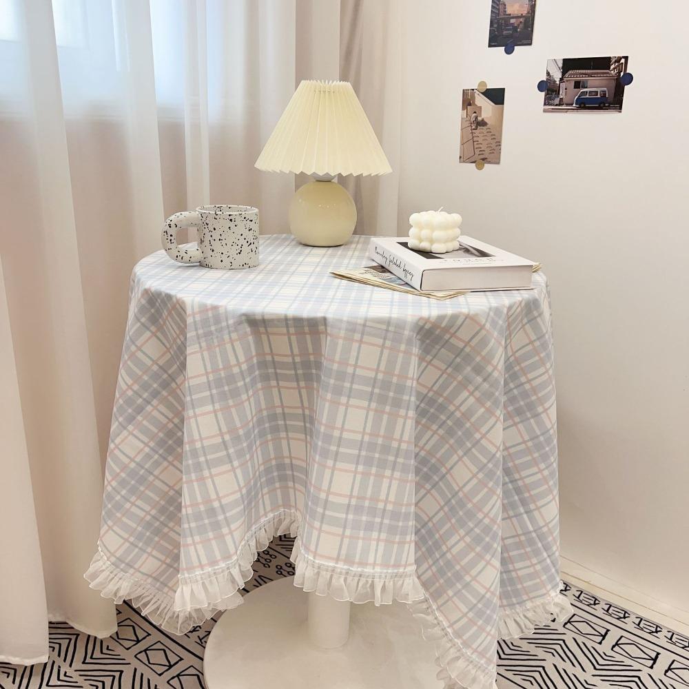 Hot Girl Heart Lace Side Tablecloth Floral Cartoon Round Table Mat Multi Functional 140*140CM Decorative Fabric Home Decoration