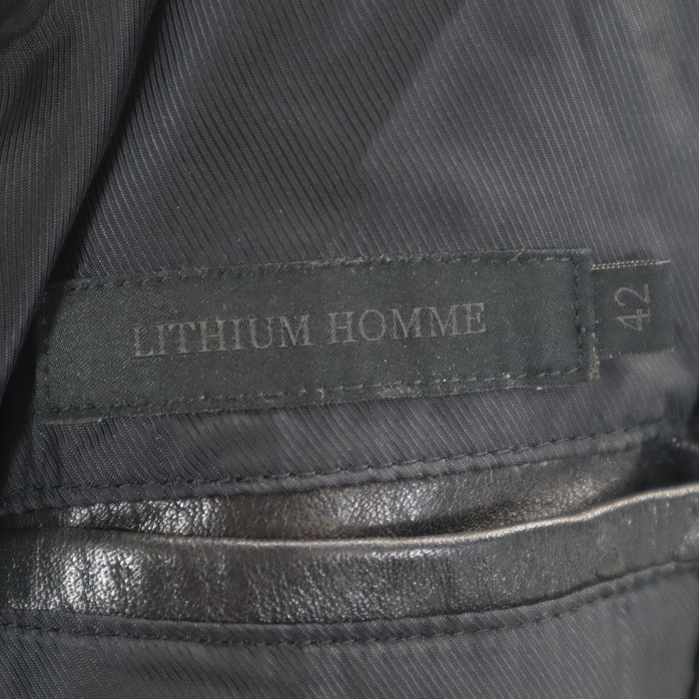 LITHIUM HOMME made in Japan Single riders jacket 42 black leather jacket Men's Used