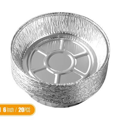 20PCS 6 Inch Disposable Aluminum Foil Plates Round Tin Foil Pie Pans for Air Fryers Baking Cooking