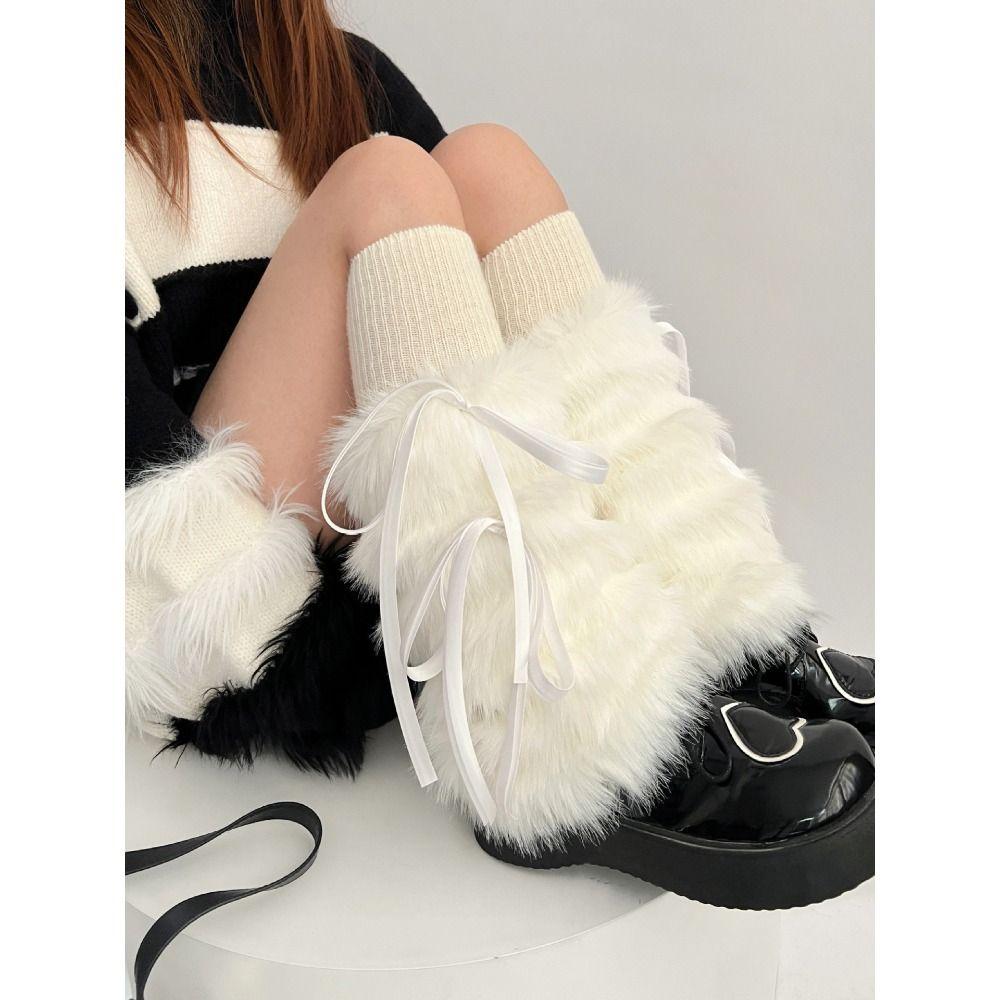 Bow Knot Boot Cuff Thickened Boot Sock Harajuku Party Accessories Boot Cover  Women Girl