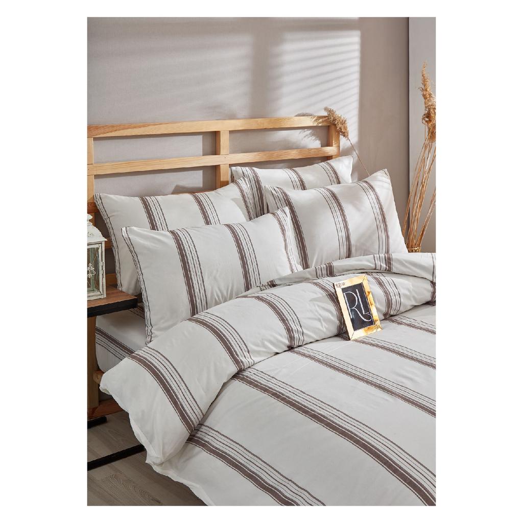 Atlantis Garngefärbtes Bio-Bettbezug-Set für Doppelbett (ohne Blatt)