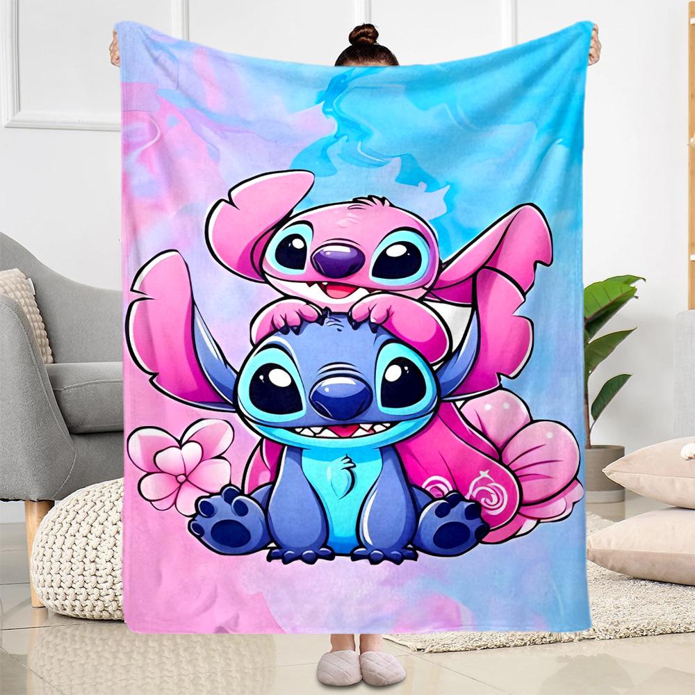 Stitch Angel Blanket Warmthful Decor Suitable for Couch Chair Seaside for All Occasions Playful Design Perfect Gift for Relatives and Friends