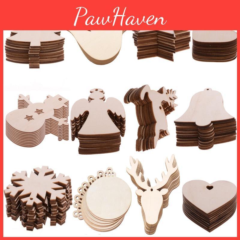 10pcsset Wooden Christmas Tree Decorative Hanging Decor Craft Gift Xmas Pendant