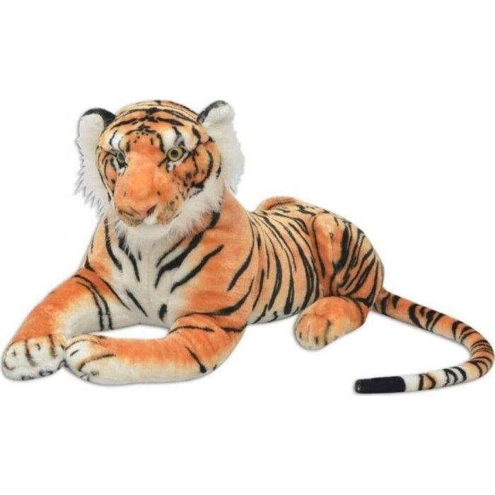 Plush Tiger - vidaXL - XXL - Brown with Stripes - 146 X 40 Cm - For Children from 3 Years