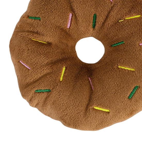 Plyšová kobliha Hračka pro psa Pískací Interaktivní žvýkací hračka pro psa Plněná kobliha Měkká hračka pro štěňata na prořezávání zubů pro kočky a psy Vnitřní hraní Žvýkací instinkt