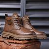 Men's Retro High-Top Winter Martin Boots - Warm Leather Snow Shoes with Velvet Lining