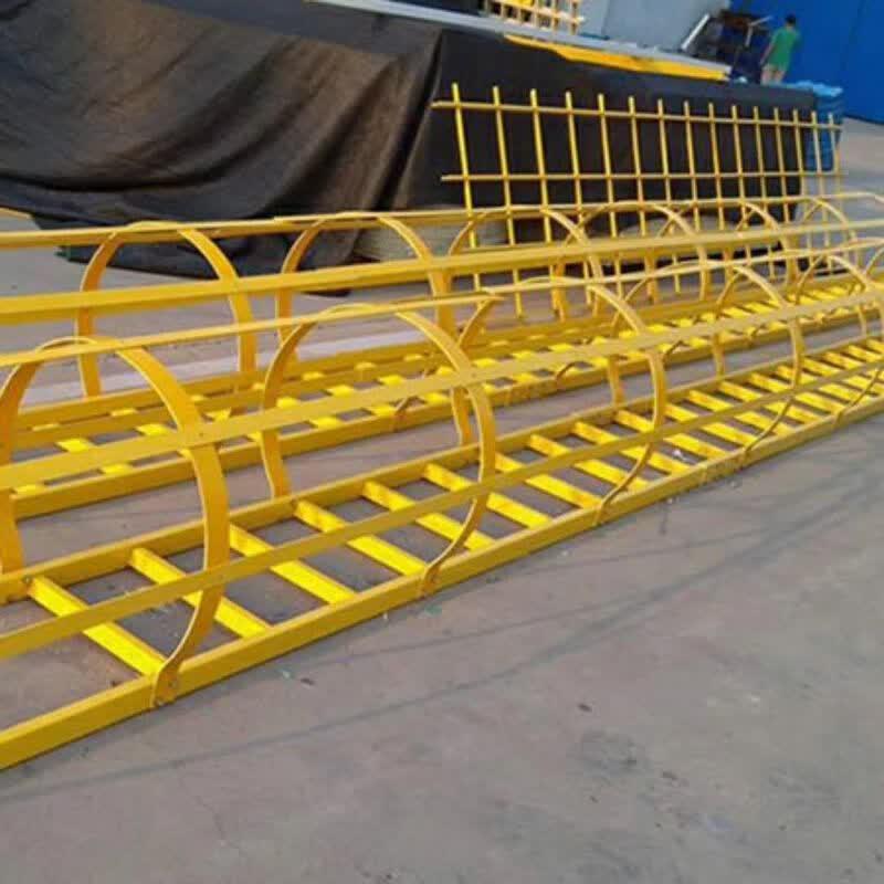JILIANG Galvanized Caged Steel Multi-section Ladder