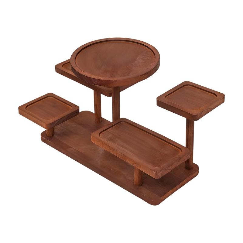 Solid Wood Shelf For Organizing Accessories For Family Use Tiered Display Stand For Jewelry And Ornaments