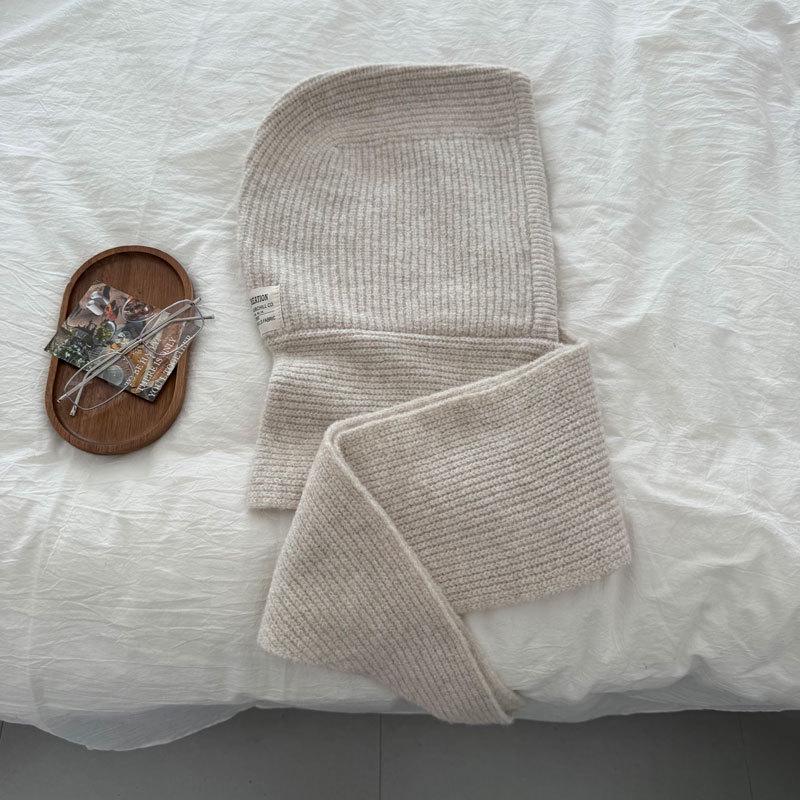 Kapuzenschal und Mütze im koreanischen Stil: Winddicht, Warm, Gestrickt für Herbst-/Winter-Radsport.