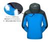 [Gopune] Men's Mountain Parka Hiking Jacket, Windproof Water-Repellent Outdoor Coat with Removable Hood, for Cycling Fishing Motorcycle, Blue 2XL