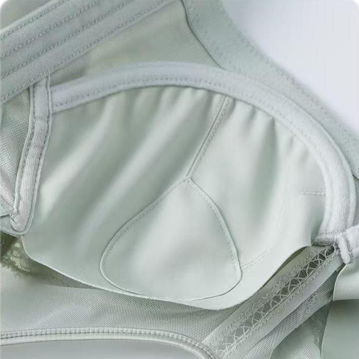 Full-cup Bra Women's Thin Anti-sagging Lace-gathering Bra Large-sized Underwear Push Up Bra