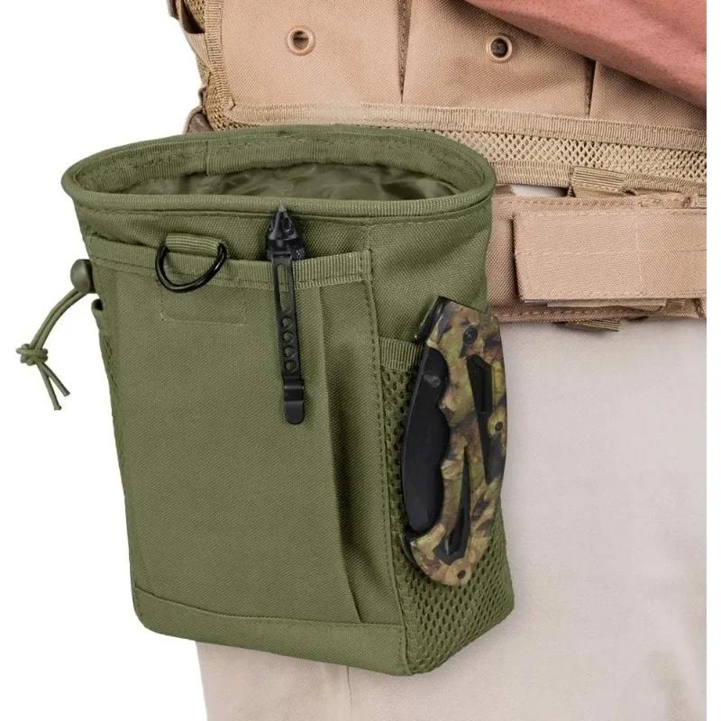 Tactical Molle Dump Pouch Drastring Ammo Bag Adjustable Universal Holster Bag Holster Bag for Airsoft Paintball Hunting Gear