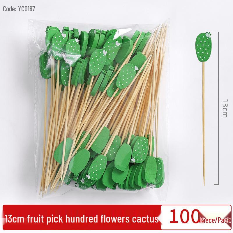 Creative Bamboo Fruit & Flower Picks for Parties, Cocktails, Burgers, & Easter Decorations