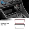 Real Soft Carbon Fiber Sticker For Seat Leon 2013 2014 2015 LHD RHD Car Central Storage USB Port Frame Interior Accessories