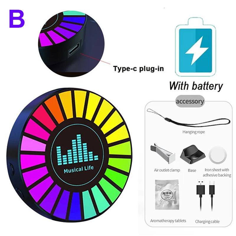 Smart Rgb Pickup Lights Led 3D Ambient Lamp Sound Control Music Rhythm Lights Air Freshener For Car Gaming Tv Creative Decor