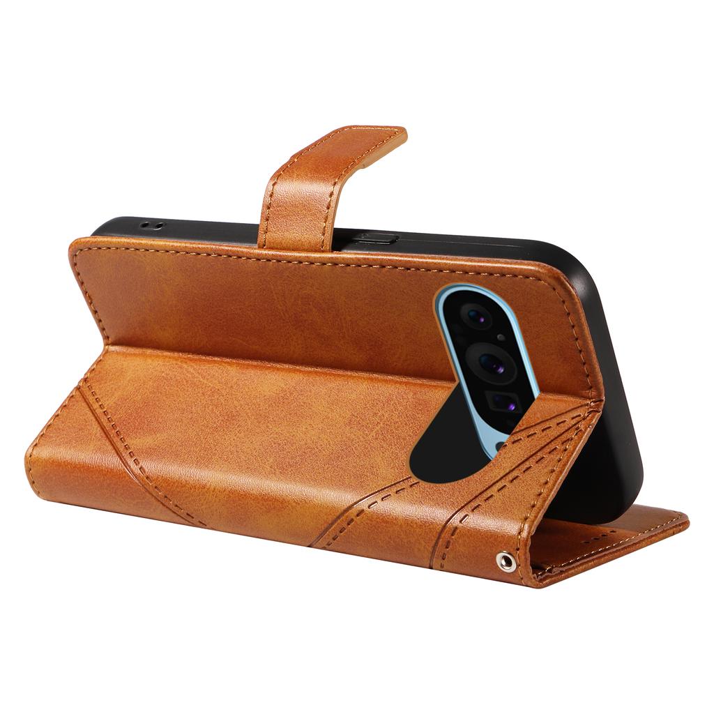 For Google Pixel 10 Pro/10/9 Pro/9 Case Geometric Line PU Leather Phone Cover with Card Holder