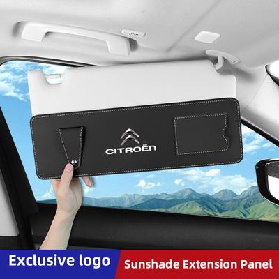 Car Sun Visor Extension Panel For C4 C3 C2 C1 Berlingo Saxo Anti-glare UV Sun Shield Card Holder Glasses Holder Keychain