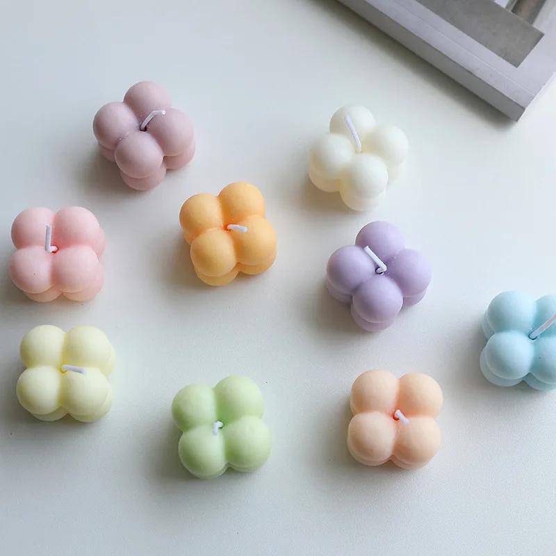 Small Scented Mini Cube Bubble Shaped Wax Candles for Home Bedroom Wedding Festival Party Decoration Aesthet Souvenir