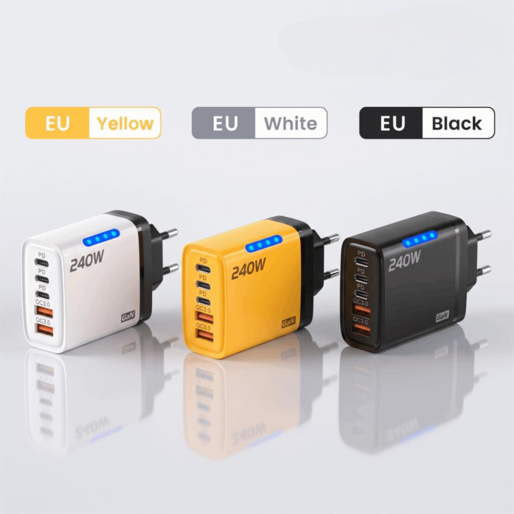 GaN Phone Charger Adapter 240W Mobile Phone USB C Charger Wall Charger Adapter  Office Use