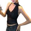 Stylish Polka-Dot Sexy Halter Top for Women—New Arrival Elegant Flattering Slimming and Versatile Top with A Ribbon