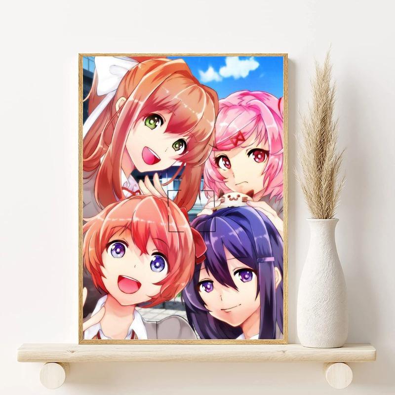 D-Doki Doki L-Literature Club Anime Poster HD Art Sticky Wall Waterproof Home Living Room Bedroom Bar Aesthetic Decoration